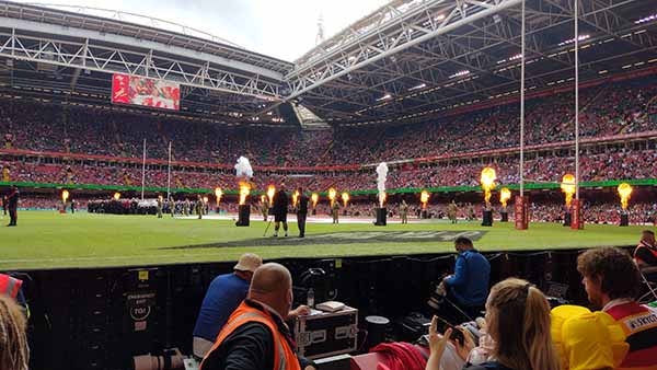 Principality stadium match build up with roof open