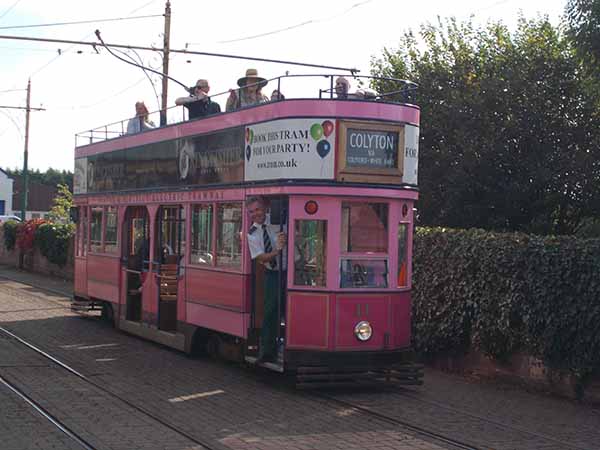 Vintage tram on the Seaton tramway
